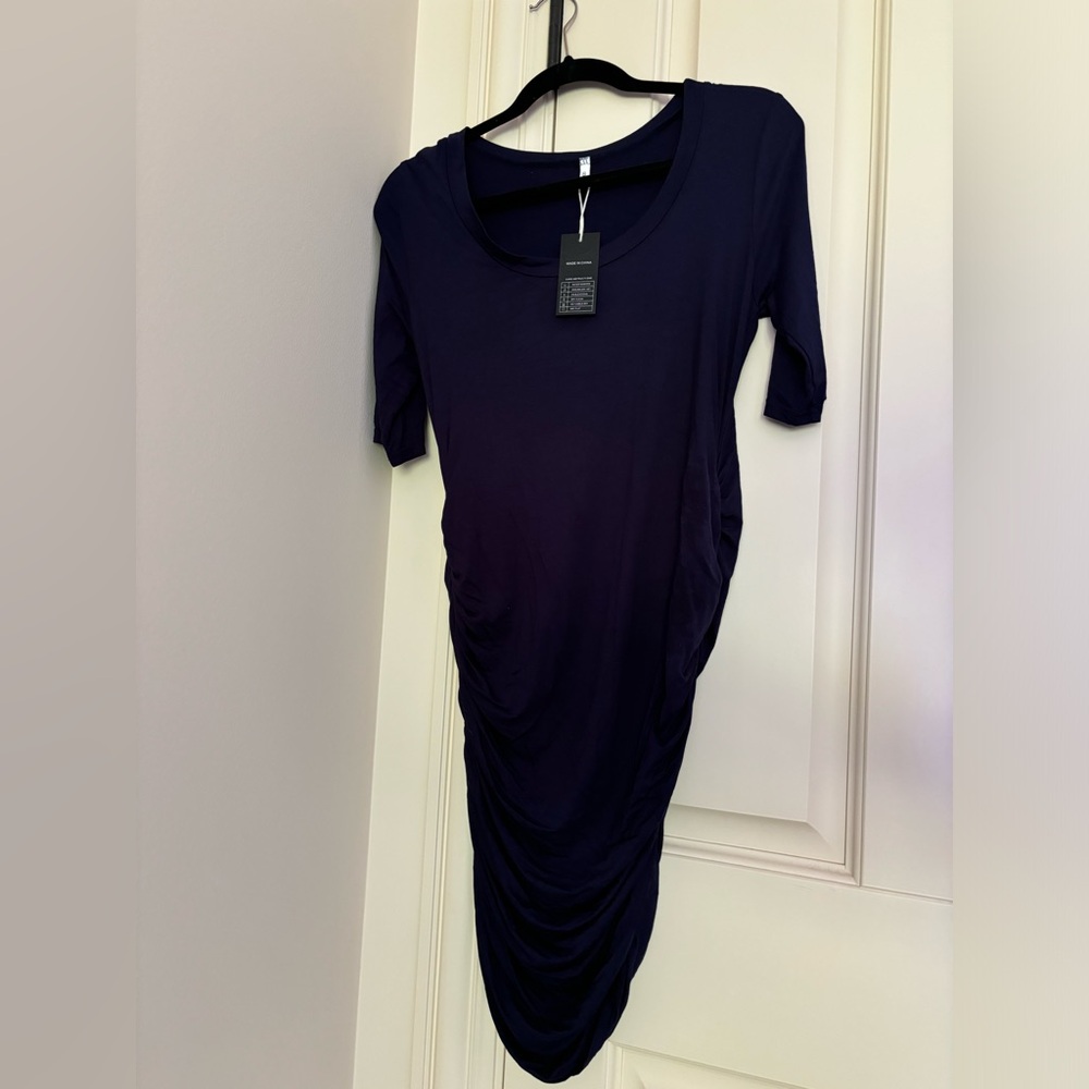 NEW with tags - Derssity Maternity Dress - Size small Navy Blue - half sleeves